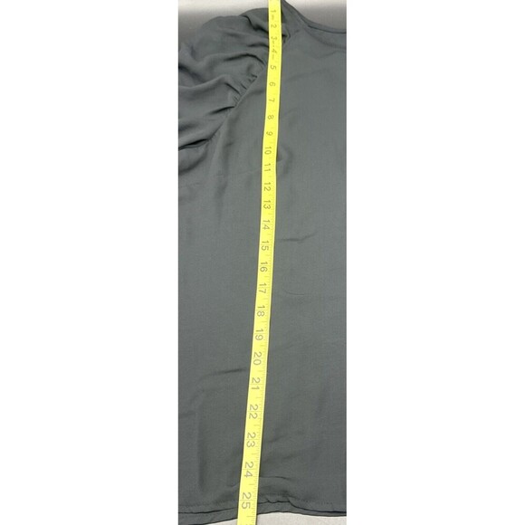 Who What Wear BLACK Runched Long Sleeve Polyester Blouse Career Casual Sz L - Picture 8 of 8